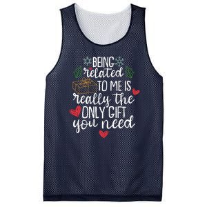 Funny Christmas Being Related To Me Is Really The Only Gift You Need Mesh Reversible Basketball Jersey Tank