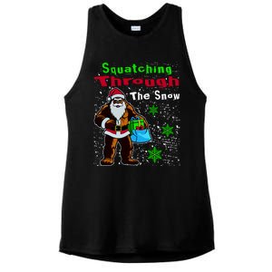 Funny Christmas Bigfoot Ladies PosiCharge Tri-Blend Wicking Tank