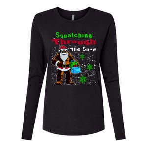 Funny Christmas Bigfoot Womens Cotton Relaxed Long Sleeve T-Shirt