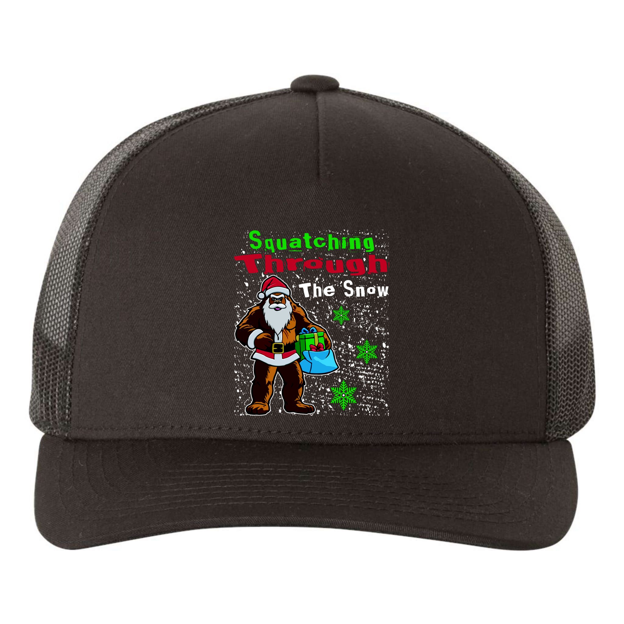 Funny Christmas Bigfoot Yupoong Adult 5-Panel Trucker Hat