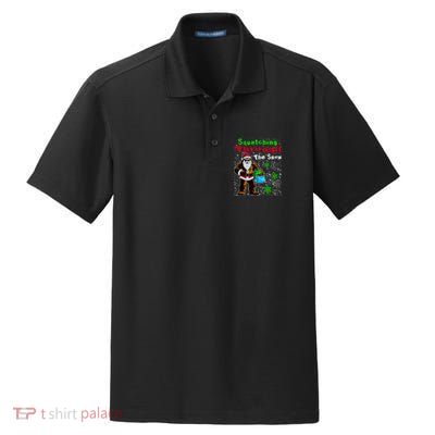 Funny Christmas Bigfoot Dry Zone Grid Polo