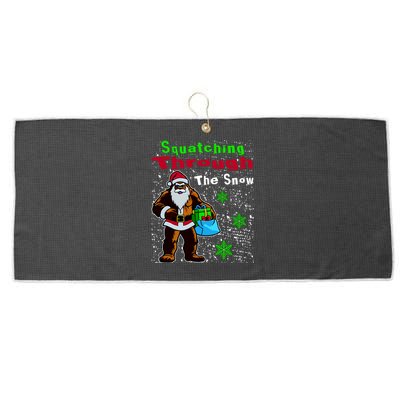 Funny Christmas Bigfoot Large Microfiber Waffle Golf Towel