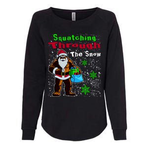 Funny Christmas Bigfoot Womens California Wash Sweatshirt