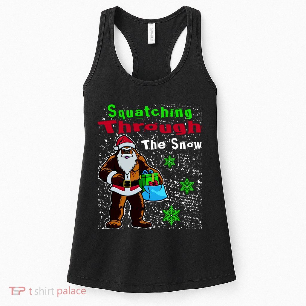 Funny Christmas Bigfoot Womens Tank Top