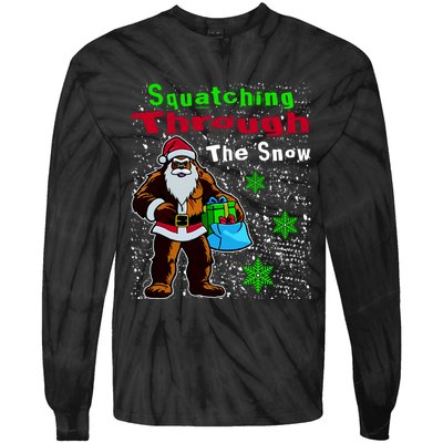 Funny Christmas Bigfoot Tie-Dye Long Sleeve Shirt
