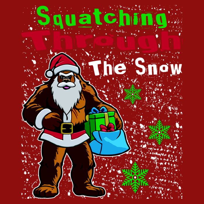 Funny Christmas Bigfoot V-Neck T-Shirt