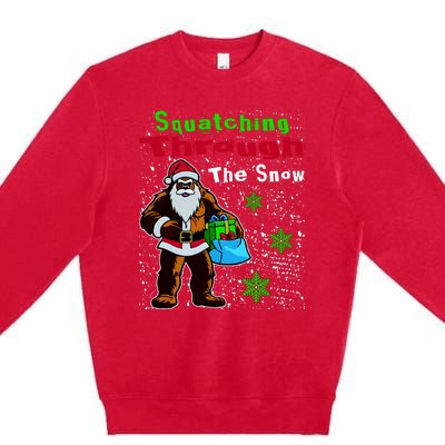 Funny Christmas Bigfoot Premium Crewneck Sweatshirt