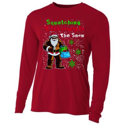 Funny Christmas Bigfoot Cooling Performance Long Sleeve Crew