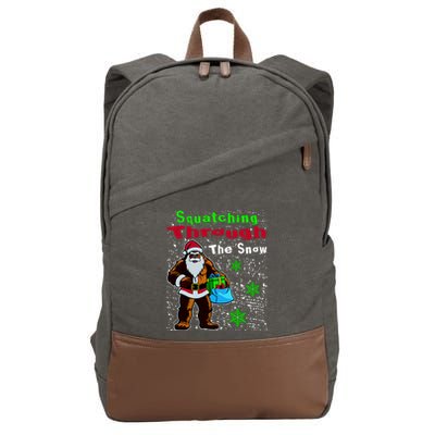 Funny Christmas Bigfoot Cotton Canvas Backpack