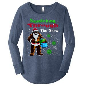 Funny Christmas Bigfoot Women's Perfect Tri Tunic Long Sleeve Shirt