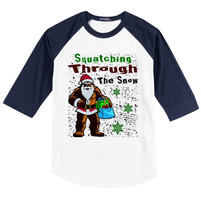 Funny Christmas Bigfoot Baseball Sleeve Shirt