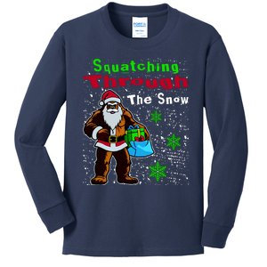 Funny Christmas Bigfoot Kids Long Sleeve Shirt