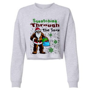 Funny Christmas Bigfoot Cropped Pullover Crew