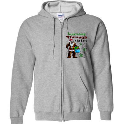 Funny Christmas Bigfoot Full Zip Hoodie