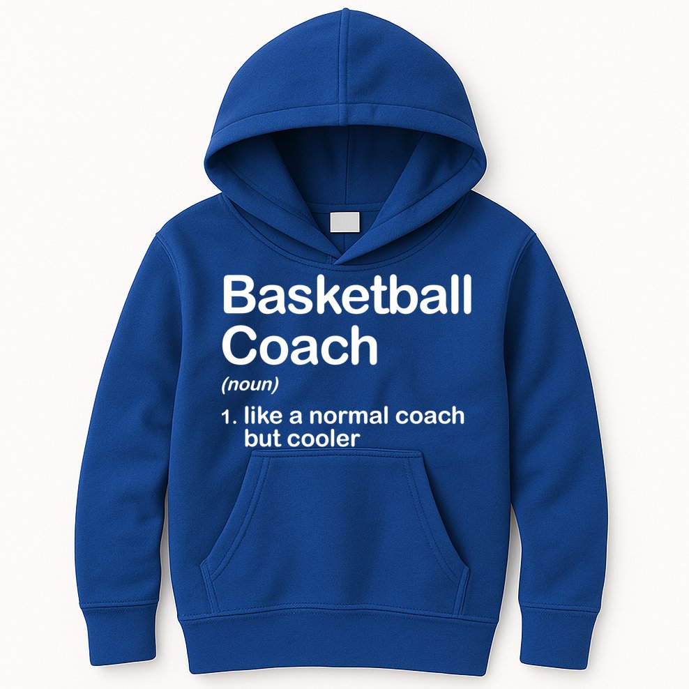Funny College Basketball Coach Definition Design Gift Kids Hoodie