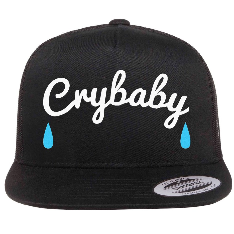 Funny Cry Baby Flat Bill Trucker Hat