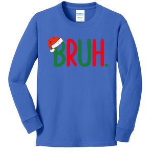 Funny Christmas Bruh Funny Xmas List  Kids Long Sleeve Shirt