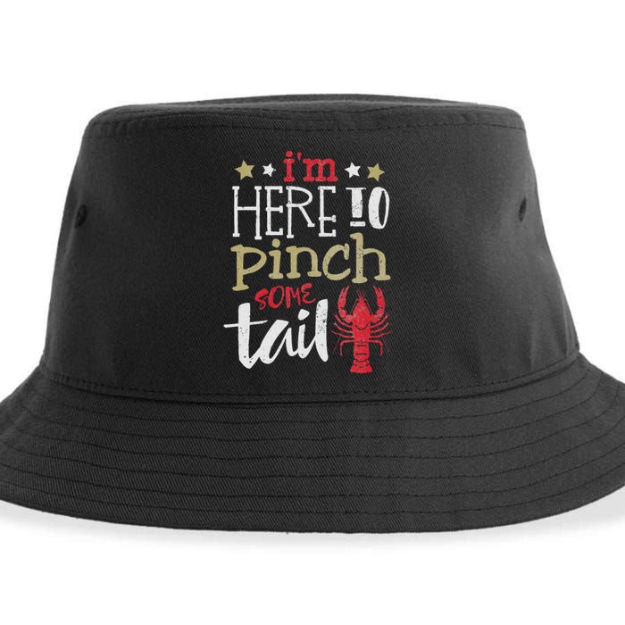 Funny Crawfish Boil Lover Im Here To Pinch Some Tailo In My Spare Time Sustainable Bucket Hat