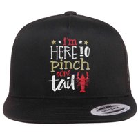 Funny Crawfish Boil Lover Im Here To Pinch Some Tailo In My Spare Time Flat Bill Trucker Hat