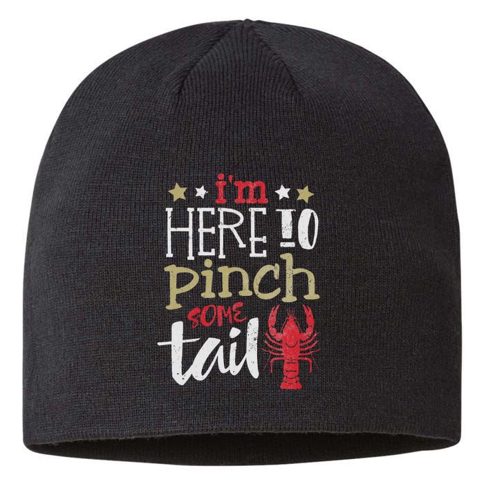 Funny Crawfish Boil Lover Im Here To Pinch Some Tailo In My Spare Time Sustainable Beanie