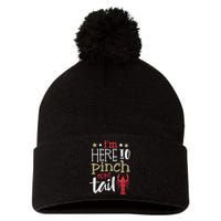 Funny Crawfish Boil Lover Im Here To Pinch Some Tailo In My Spare Time Pom Pom 12in Knit Beanie