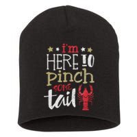 Funny Crawfish Boil Lover Im Here To Pinch Some Tailo In My Spare Time Short Acrylic Beanie