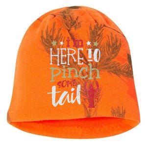 Funny Crawfish Boil Lover Im Here To Pinch Some Tailo In My Spare Time Kati - Camo Knit Beanie