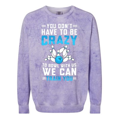 Funny Crazy Bowling Cute Bowler Player Boy Girl Colorblast Crewneck Sweatshirt