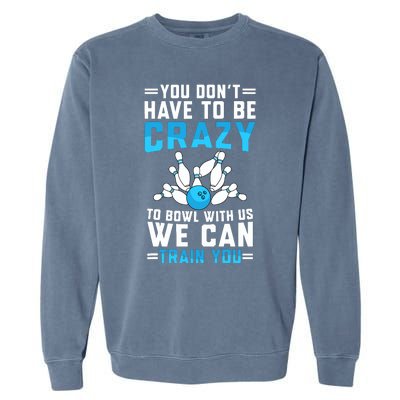 Funny Crazy Bowling Cute Bowler Player Boy Girl Garment-Dyed Sweatshirt