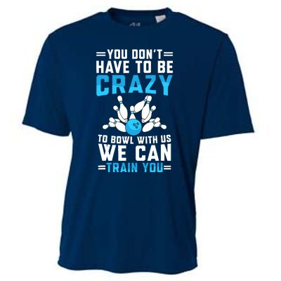 Funny Crazy Bowling Cute Bowler Player Boy Girl Cooling Performance Crew T-Shirt