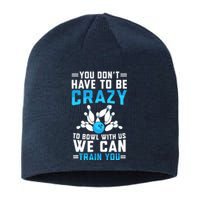 Funny Crazy Bowling Cute Bowler Player Boy Girl Sustainable Beanie