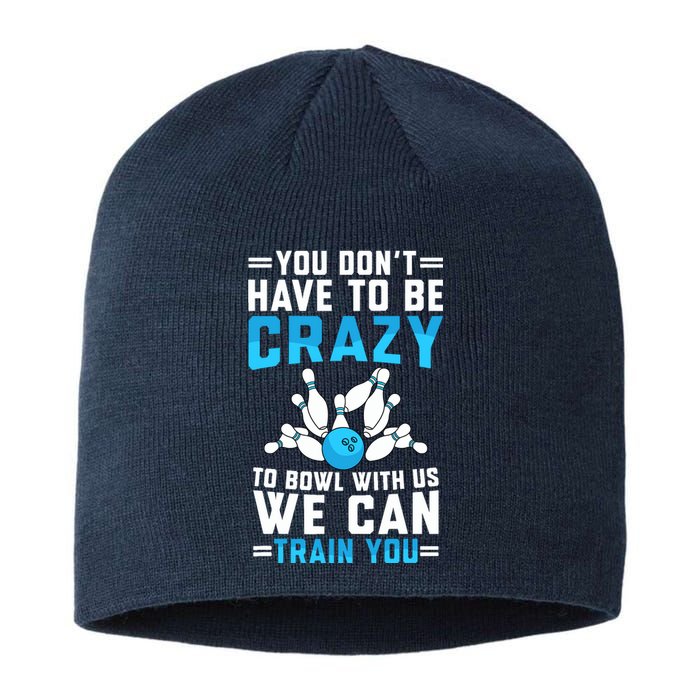 Funny Crazy Bowling Cute Bowler Player Boy Girl Sustainable Beanie