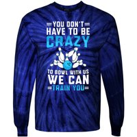 Funny Crazy Bowling Cute Bowler Player Boy Girl Tie-Dye Long Sleeve Shirt