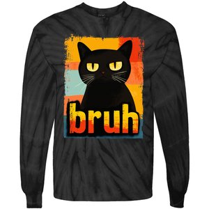 Funny Cat Bruh For Teens Meme Graphic Tie-Dye Long Sleeve Shirt