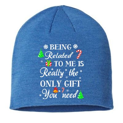 Funny Christmas Being Related To Me Family Xmas Pajamas Meaningful Gift Sustainable Beanie