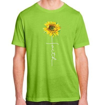 Faith Cross Bible Christian Religious Sunflower Adult ChromaSoft Performance T-Shirt