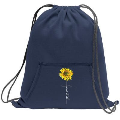 Faith Cross Bible Christian Religious Sunflower Sweatshirt Cinch Pack Bag