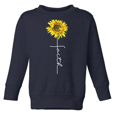 Faith Cross Bible Christian Religious Sunflower Toddler Sweatshirt