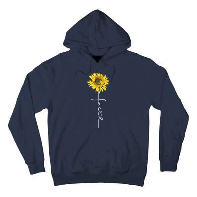 Faith Cross Bible Christian Religious Sunflower Tall Hoodie