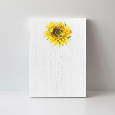 Faith Cross Bible Christian Religious Sunflower Canvas