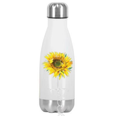 Faith Cross Bible Christian Religious Sunflower Stainless Steel Insulated Water Bottle