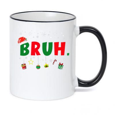 Funny Christmas Bruh Xmas Bruh Matching 11oz Black Color Changing Mug