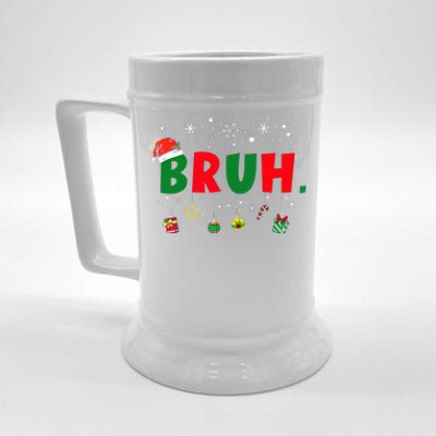 Funny Christmas Bruh Xmas Bruh Matching Beer Stein