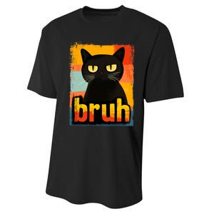 Funny Cat Bruh Meme Graphic Performance Sprint T-Shirt