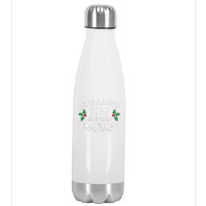 Funny Christmas Being Related To Me Family Joke Stainless Steel Insulated Water Bottle