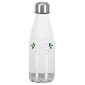 Funny Christmas Being Related To Me Family Joke Stainless Steel Insulated Water Bottle