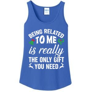 Funny Christmas Being Related To Me Is Gift For Family Joke Great Gift Ladies Essential Tank