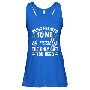 Funny Christmas Being Related To Me Is Gift For Family Joke Great Gift Ladies Essential Flowy Tank