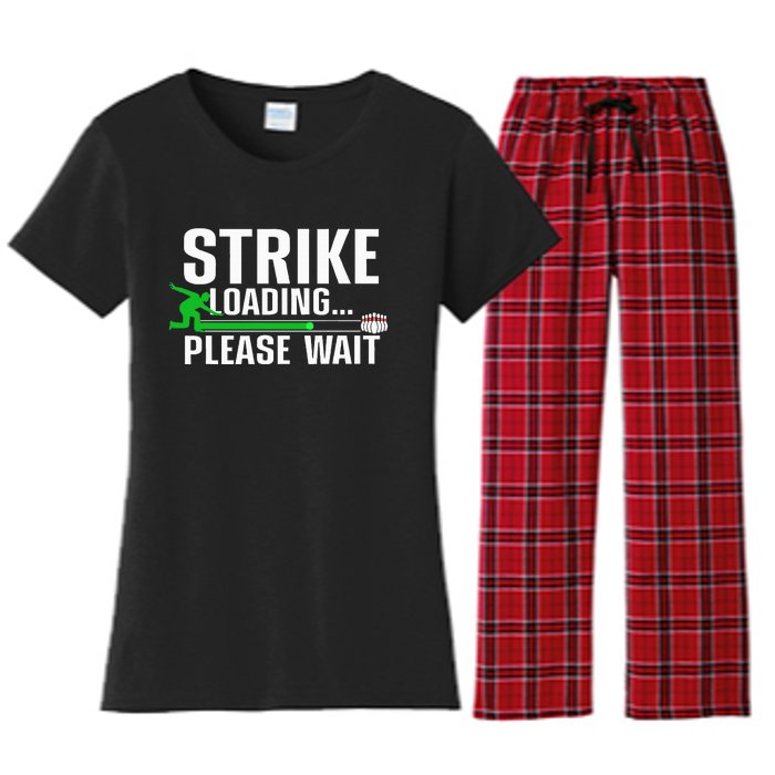 funny Cool Bowling Art For Bowler Bowling Player Women's Flannel Pajama Set