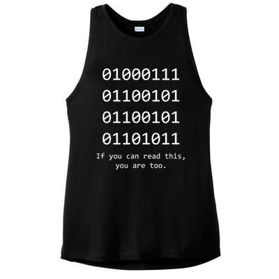 Funny Computer Binary Code Programmer Developer Geek Gift Great Gift Ladies PosiCharge Tri-Blend Wicking Tank